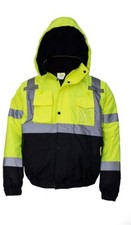 Men's ANSI Class 3 High Visibility Bomber Safety Jacket - WJ9012 .. SIZE 4XL