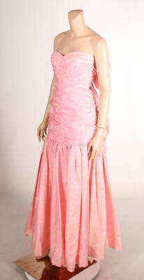Barboglio Christina Jan Vintage 80s Pink Drop Waist Prom Party Dress size 8  | eBay