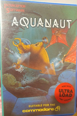 Aquanaut (Eurogold 1987) Commodore C 64 (Tape, Box, Manual) works clam-shell