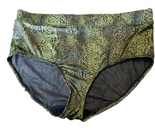 Cacique Swim Hipster Bikini Swimsuit Bottoms Sz 18 Green Black Animal Print NWT