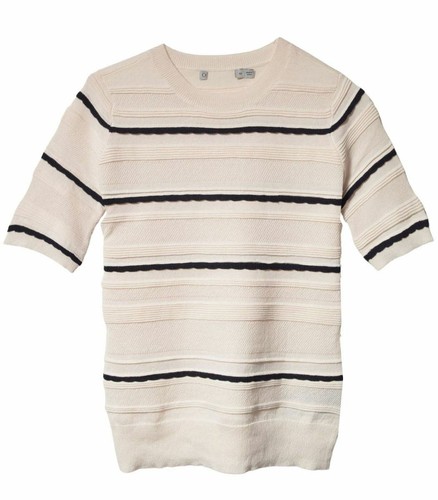Oasis Ivory Cream Stripe Short Sleeve 