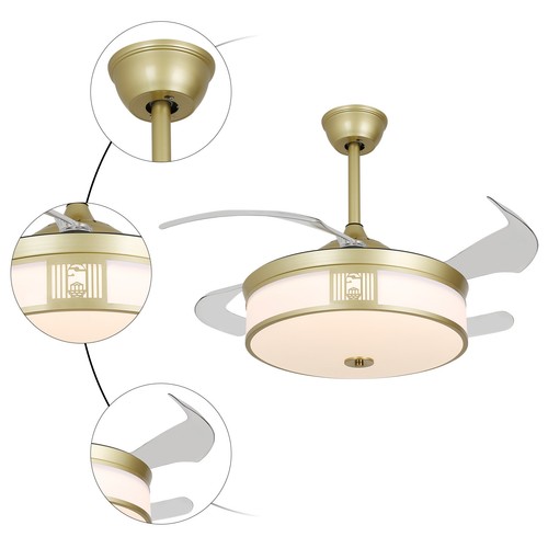 42 inches Modern Ceiling Fan Tri-color temperature LED Light with Remote Control - Picture 14 of 15