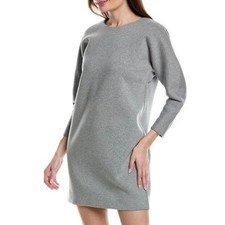 Everlane New Women's Scuba Knit Long Sleeve Tunic Dress Fit Relaxed Gray Medium