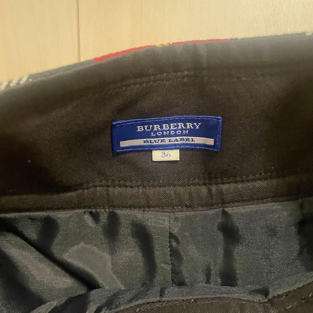 Burberry Blue Label Nova Plaid Pleated Mini Devided Skirt Pants Red MINT 36 thumbnail 4