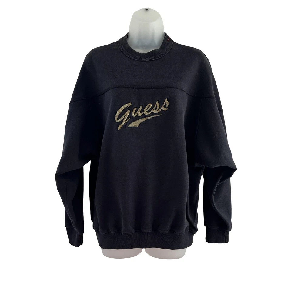 Suéter Guess De Colección Para Hombre Mediano Bordado Cuello Redondo Georges Marciano Años 90 Foto 2 de 4