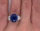 6.00 Ct Cushion Cut Blue Diamond Ring  — photo 7