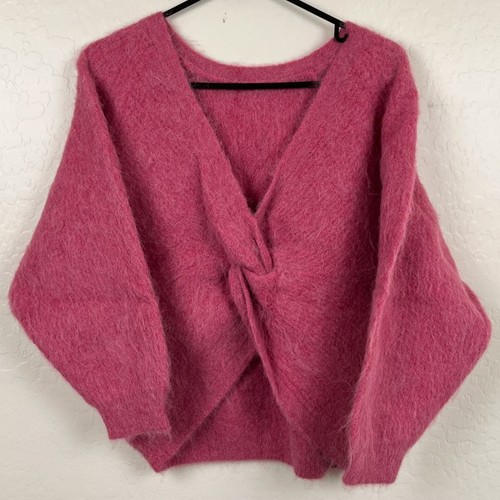 BA&SH Fill Jumper Pullover Sweater Womens Alpaca Rose Pink Luxury READ Fuzzy