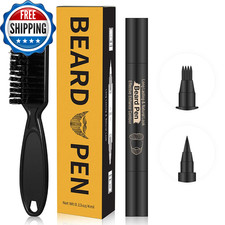 Beard Pencil Filler for Man Water Proof Beard Pen and Beard Brush Long...
