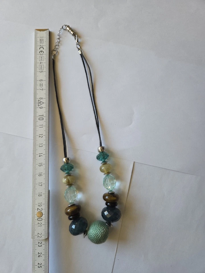 Kette Nachlass Modeschmuck Grün Türkis Halskette - Bild 4 von 4
