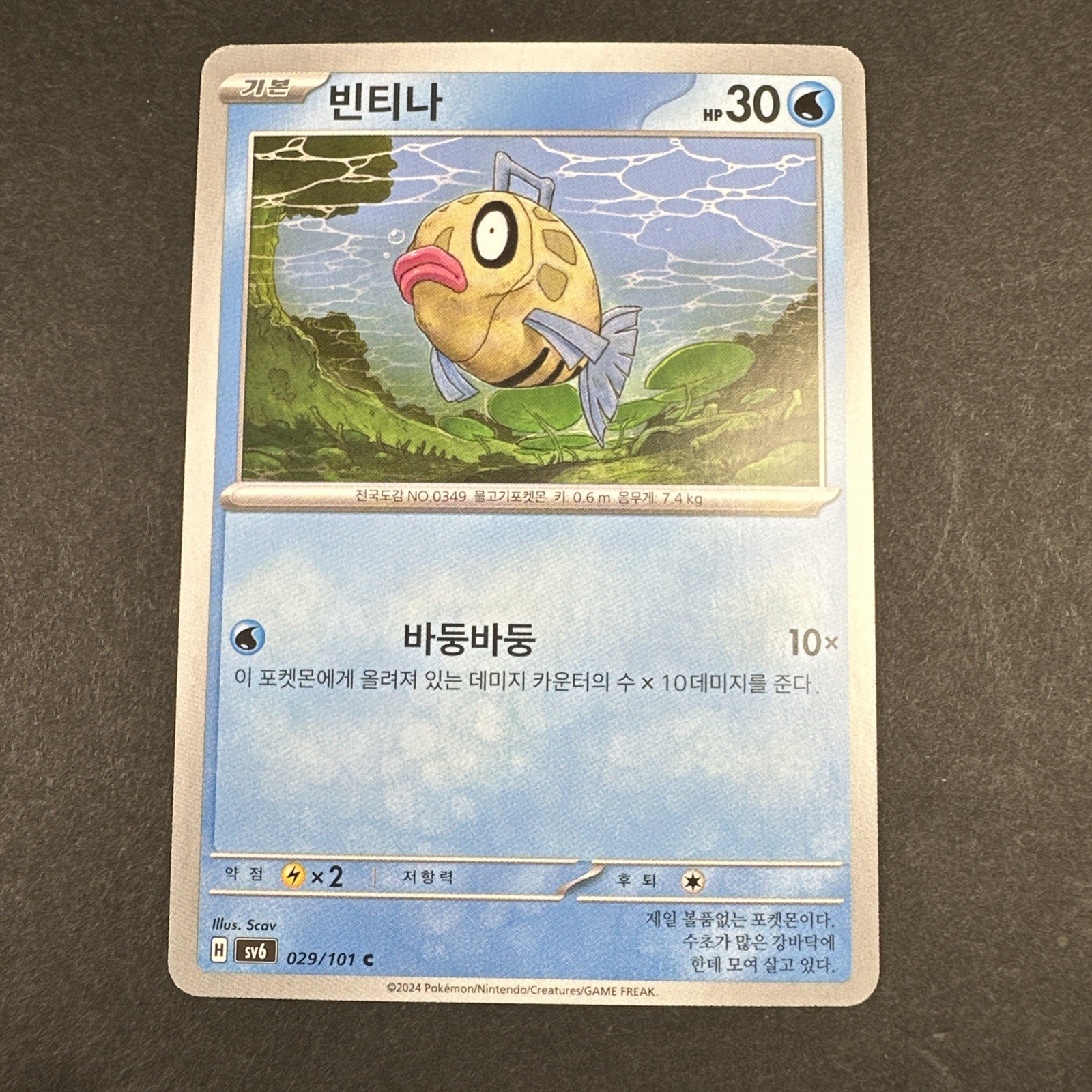 Pokémon 2024 Feebas 029/101 Sv6: Transformation Mask Regular Korean