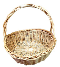 Round Wicker Basket 21" Extra Large w/ Twisted Vine Handle Gathering Basket