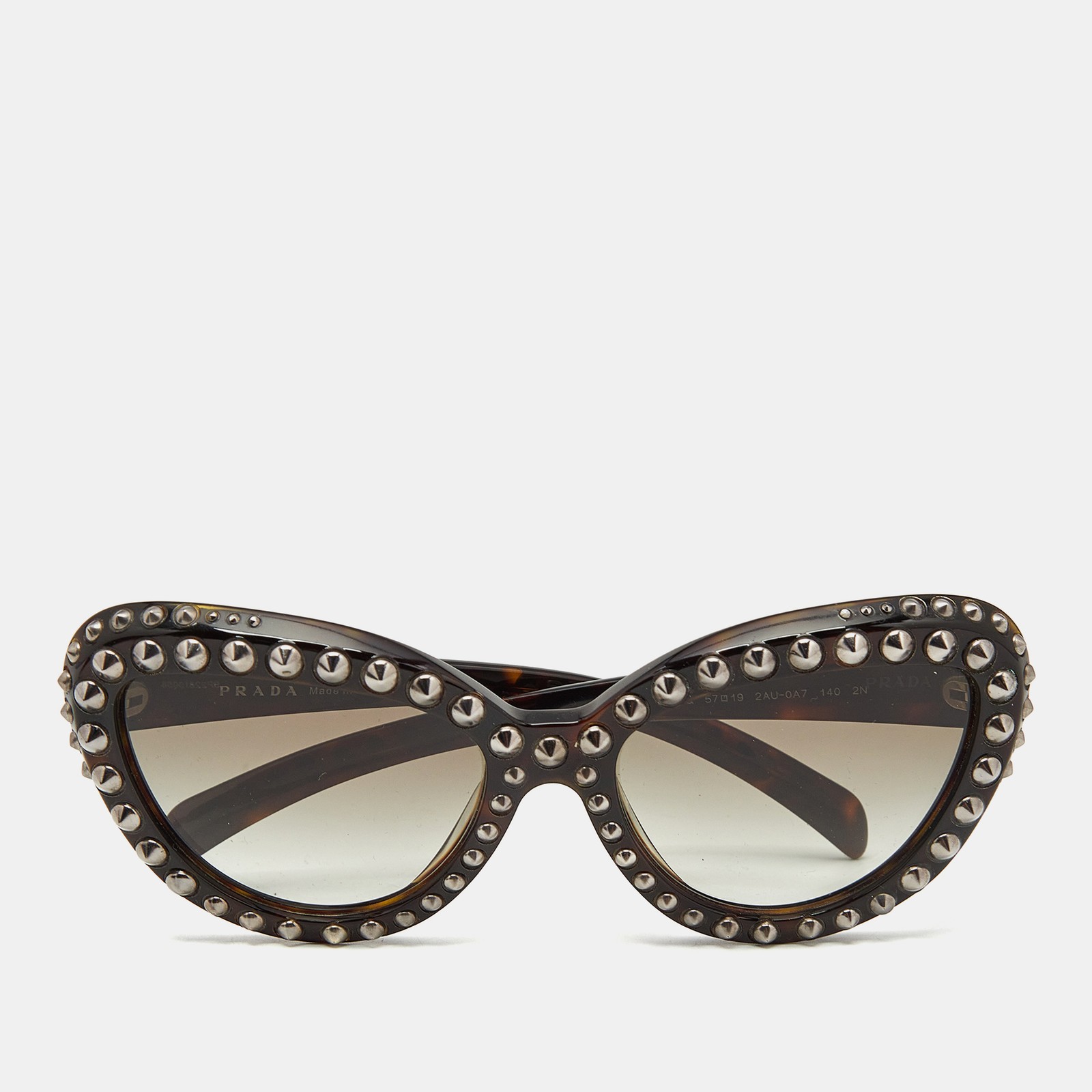 Prada Black Gradient Cat Eye Sunglasses with Studded SPR31Q Frame