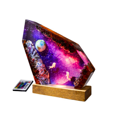 Astronaut Lamp, Astronaut and Earth Epoxy Resin Lamp, Galaxy Lamp, Gift Lamp