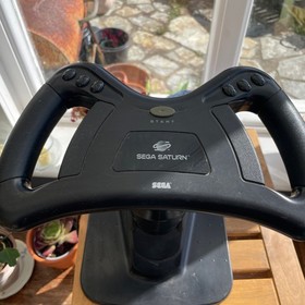 Sega Saturn Steering Wheel Plus Sega Rally & Touring Car Games Bundle