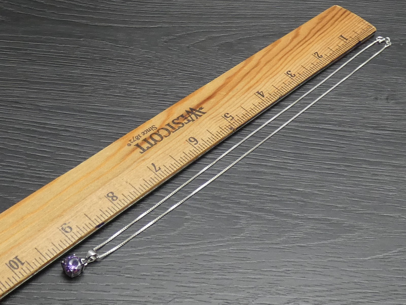 * Sterling Silver Simple Round Purple Teardrop Pe… - image 10