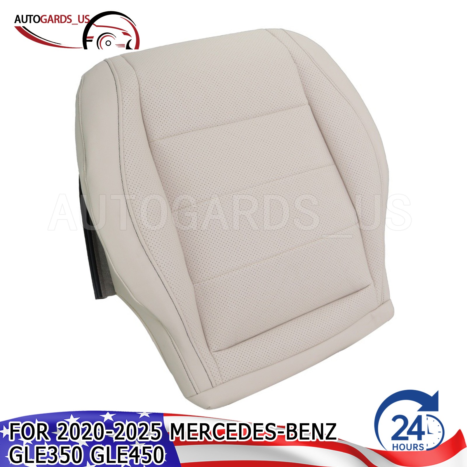 Driver Bottom Seat Cover Tan For 2020 2021 2022-2025 Mercedes Benz GLE350 GLE450