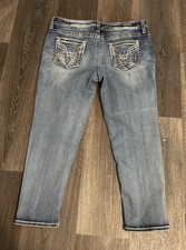 Vigoss Jean Denim Capri Crop Sz 16 Women GUC Fading 26  Ins. Lighter Heritage