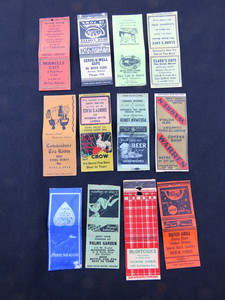 Lot of 12 Kansas, KS 1930s Vintage Matchcovers Cafes, Diners, Bars, Pubs, Coffee