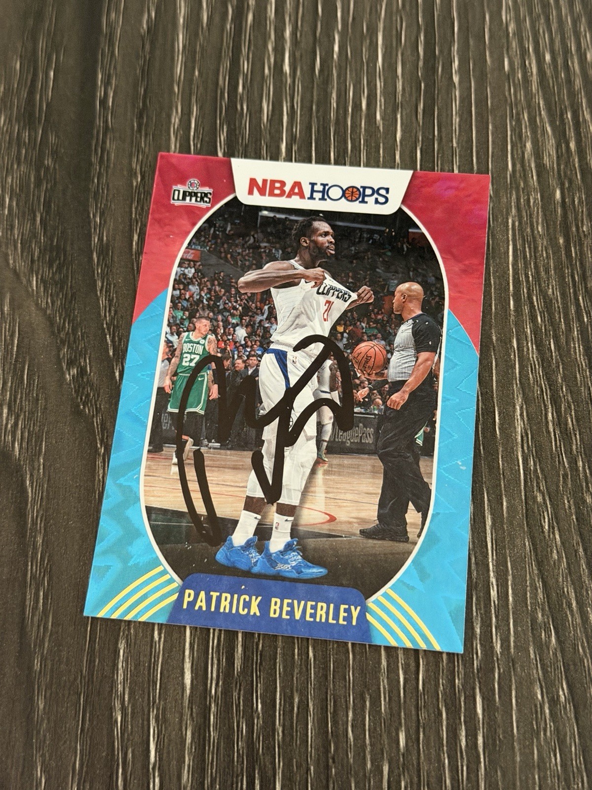 2020-21 Panini NBA Hoops Teal Explosion #95 PATRICK BEVERLEY - Auto HAND SIGNED