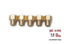 Brass 3/8" OD 45 Degree Flare Long Forged Nut,Flare Tube Fitting(Pack of 5)