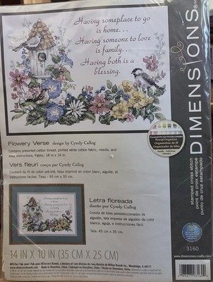 Dimensions Flowery Verse Stamped Cross Stitch Kit 3160