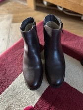 Fat Face Short Dark Brown Leather Boots Size 40 UK 7