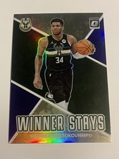 2022-23 Panini Donruss Optic Winner Stays Giannis Antetokounmpo #12 Purple Prizm