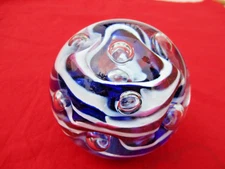Beautiful Red, White, Blue Swirl with Bubbles / LOOK!