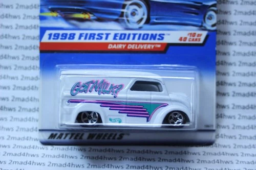 VINTAGE 1998 Hot Wheels white DAIRY DELIVERY first editions 10/40 Malaysia #645