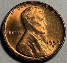 1952-s Lincoln Wheat Cent Uncirculated Ms Red Exact Coin 1952-s Lincoln Wheat Cent Uncirculated Ms Red Exact Coin