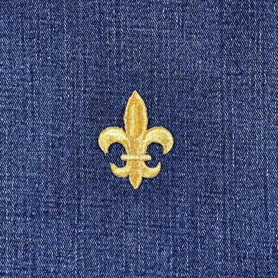 Medium Gold Fleur De Lis Applique Patch - Embroidered Decorative Badge 1.75''