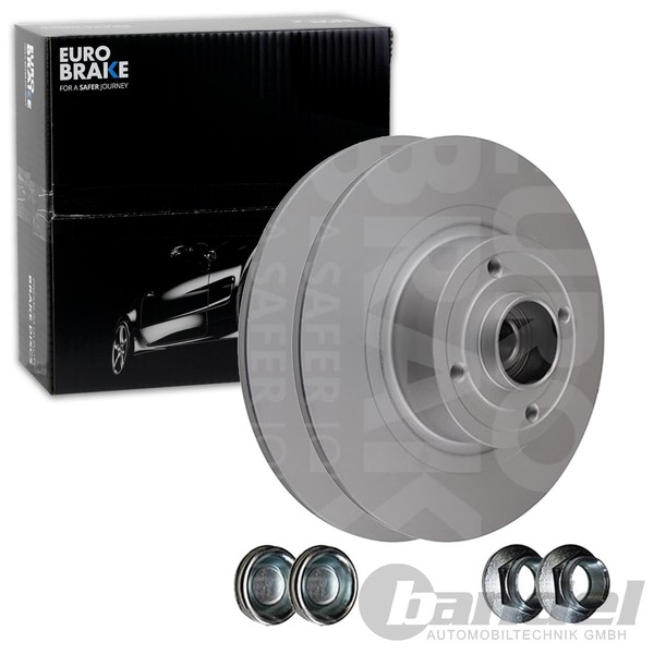 2X Eurobrake Bremsscheiben 270Mm Voll Hinten Passend FÜR Renault Grand Megane-image