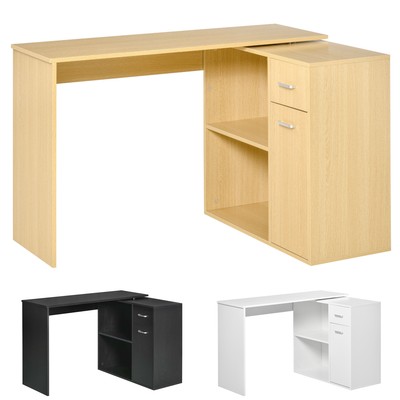 HOMCOM Scrivania Moderna per Computer Girevole a 180° Tavolo da