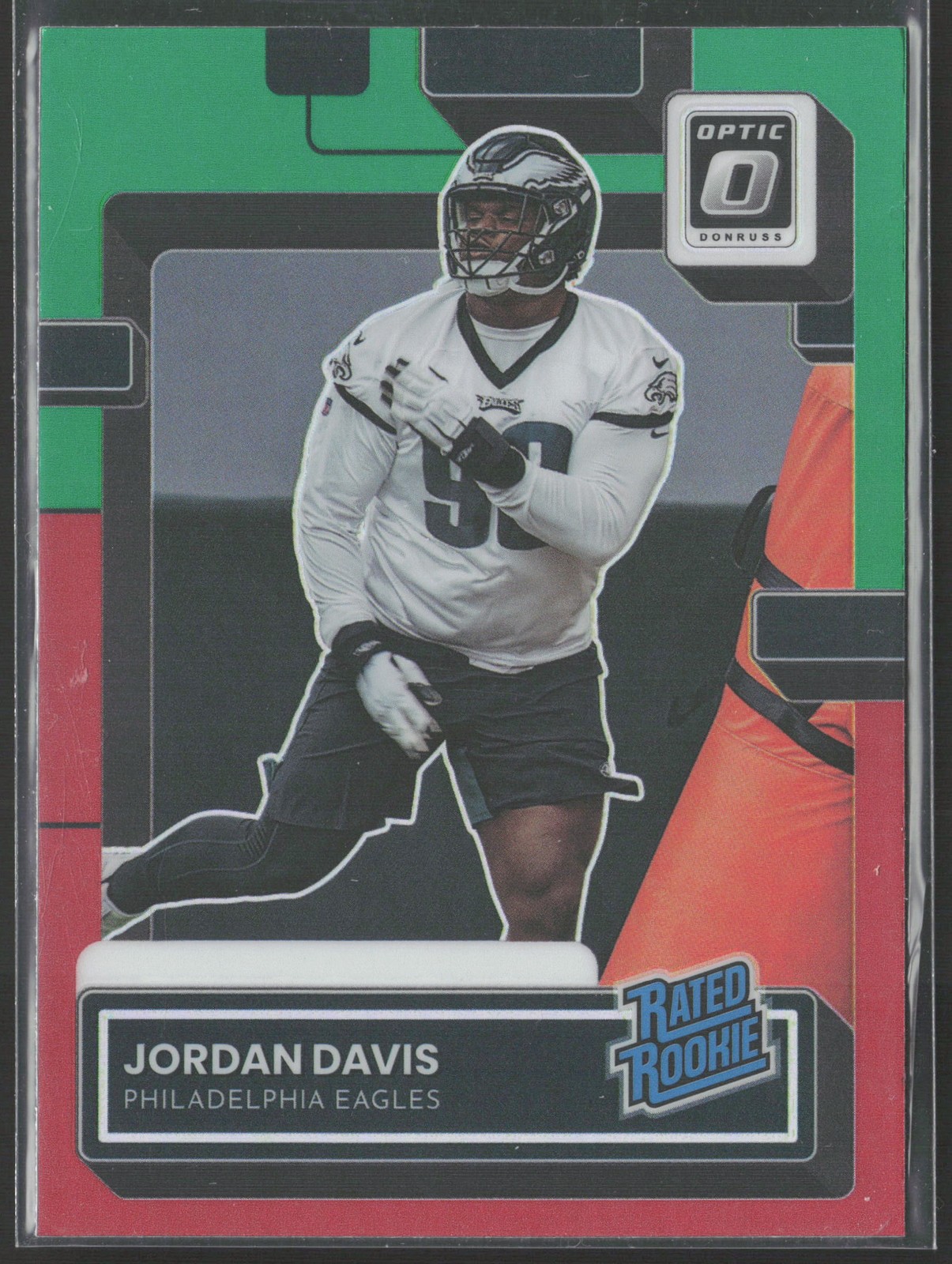 2022 Donruss #P-353 Jordan Davis Optic Rated Rookies Preview Red and Green