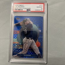 2025 Topps Finest CAL RALEIGH Blue Checkerboard Refractor /75 PSA 10