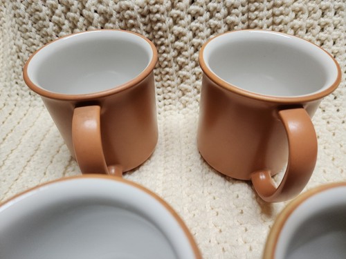 Juego de 4 tazas de café Crown Corning Japón terracota blancas 12 OZ vintage - Imagen 7 de 18