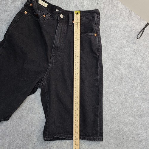 Levi’s Premium Bermuda Shorts Womens 28 Black Denim High Loose 10" Inseam - Picture 9 of 13