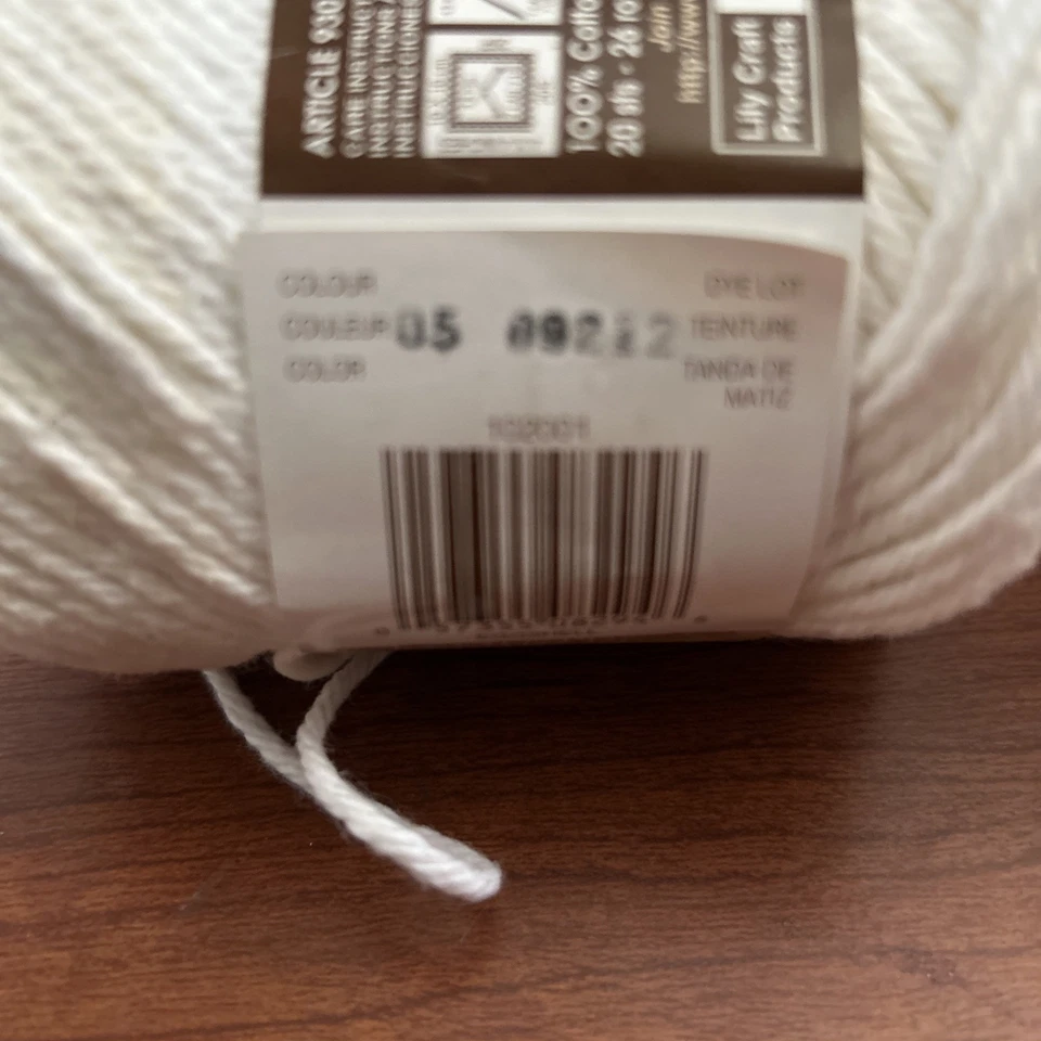 Lily Sugar 'n Cream Yarn  EGGSHELL - 1 Skein 2.5 oz  100% Cotton - Image 2 of 4