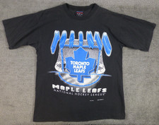 Vintage Toronto Maple Leafs T-shirt 1993 NHL Hockey Magic Johnson T’s Large Blk