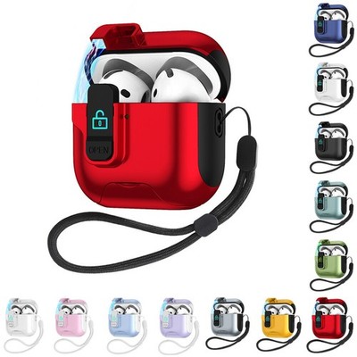 Für Apple AirPods 4.3.2 Generation/Pro 2 stoßfestes Armor Lock Case mit Ständer