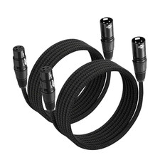 Xlr Microphone Cable 2 Pack 10 Feet/3m Male To Female 3 Pin Nylon Braided For St