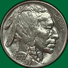 1937-D Buffalo Nickel Choice Almost Uncirculated AU+/UNC Coin #36484