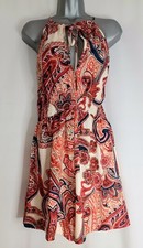 SHIEN Ladies cream floral playsuit size Large A788