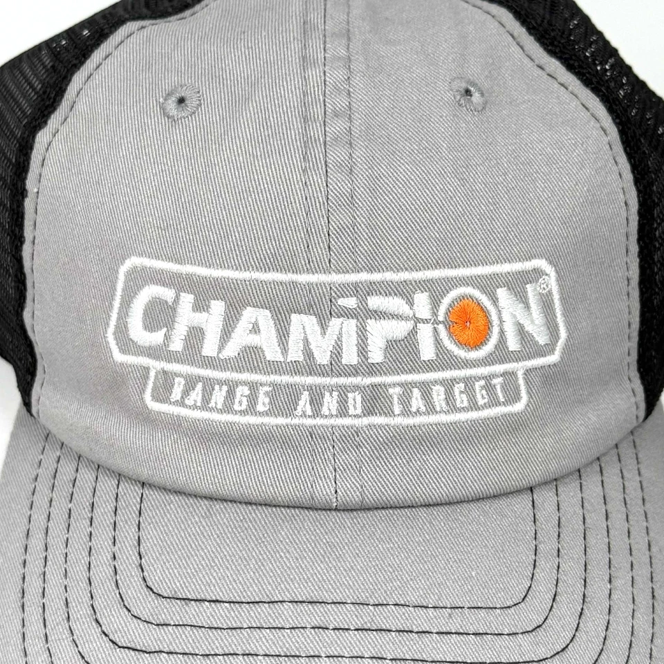 Boné Champion Range And Target Trucker malha traseira cinza preto Bushnell novo - Imagem 3 de 4