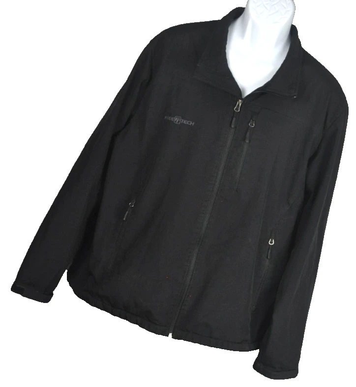 Free Tech Men's Zip Front Fleece Lined Windbreaker Jacket Size XL
