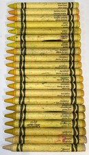 21x Crayola Crayons Yellow Dandelion Goldenrod Unmellow Almond Discontinued