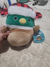 Squishmallow Avery The Mallard Duck Red Plaid Hat 8" Plush Havest Kellytoy