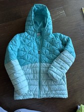 Columbia Girls' Humphrey Hills II Puffer jacket in a two-tone blue color M10-12