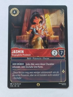 Disney Lorcana Karte Jasmin - Vergängliche Prinzessin 9/35 Q2 Deutsch
