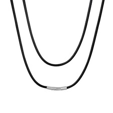 Collier en Cuir Homme Cordon pour Pendentif Prénom Personnalisé 61cm Chaîne d...